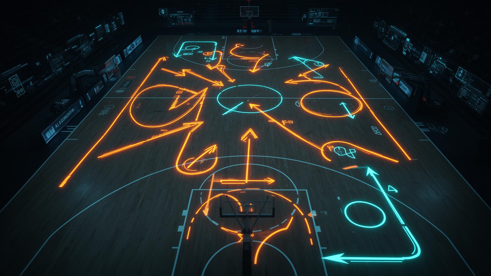 Terrain de basket avec analyse IA